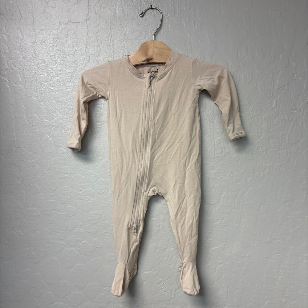 $14 ADD ON wildbird‎ soft beige footie 3-6M Kyte Baby Little Sleepies Caden Lane